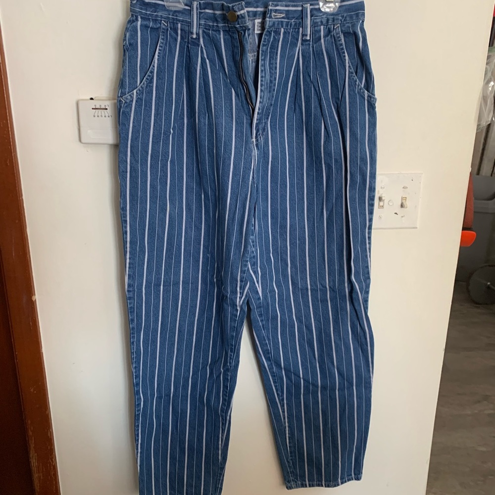 striped mom jeans